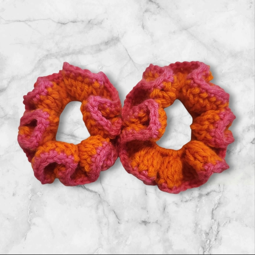 Orange/Pink Scrunchies Set Of 2